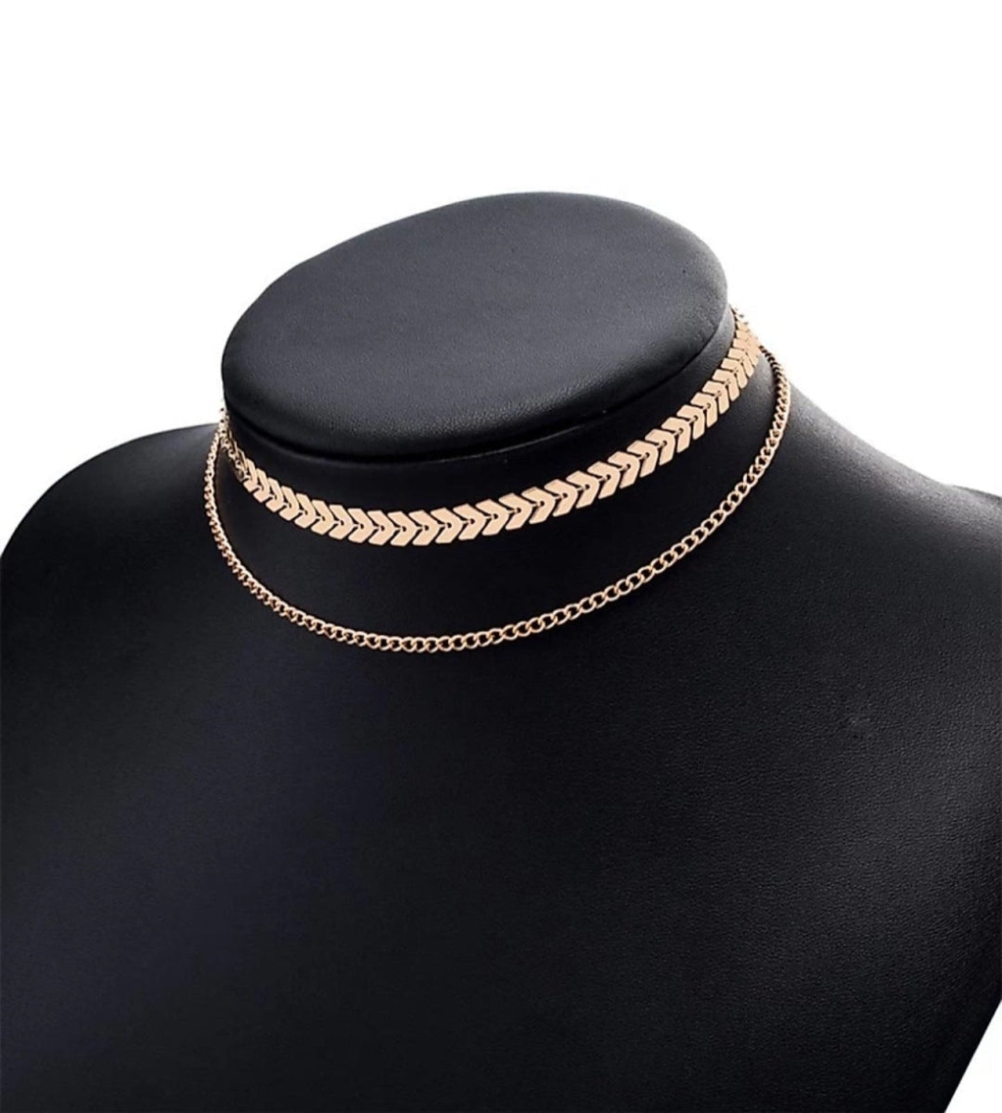 Golden Glow Double Layer Choker Necklace