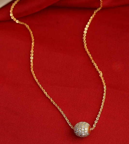 Elegant Glow American Diamond Ball Necklace