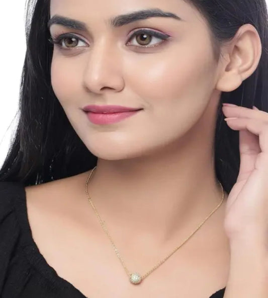 Elegant Glow American Diamond Ball Necklace