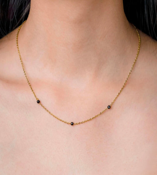 Minimalist Chain Mangalsutra with Black Beads