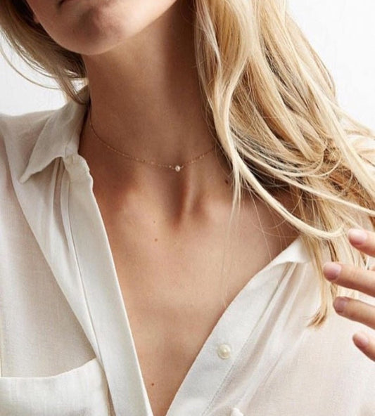 Minimalist Pearl Pendant Necklace