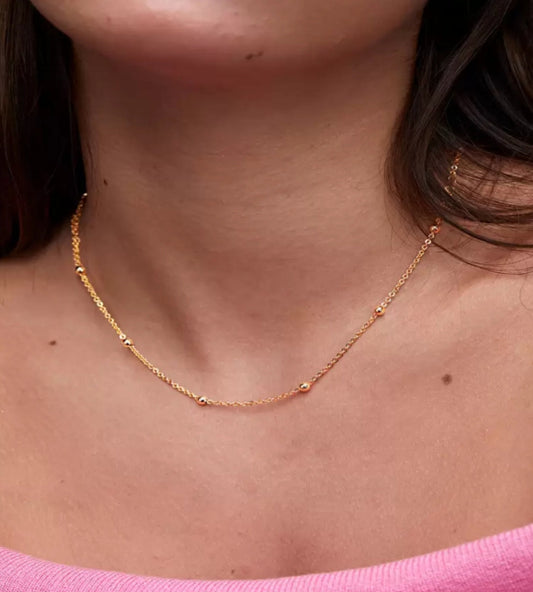 Minimalist Beaded Chain Necklace