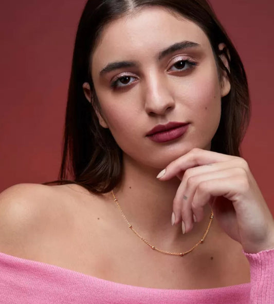 Minimalist Beaded Chain Necklace