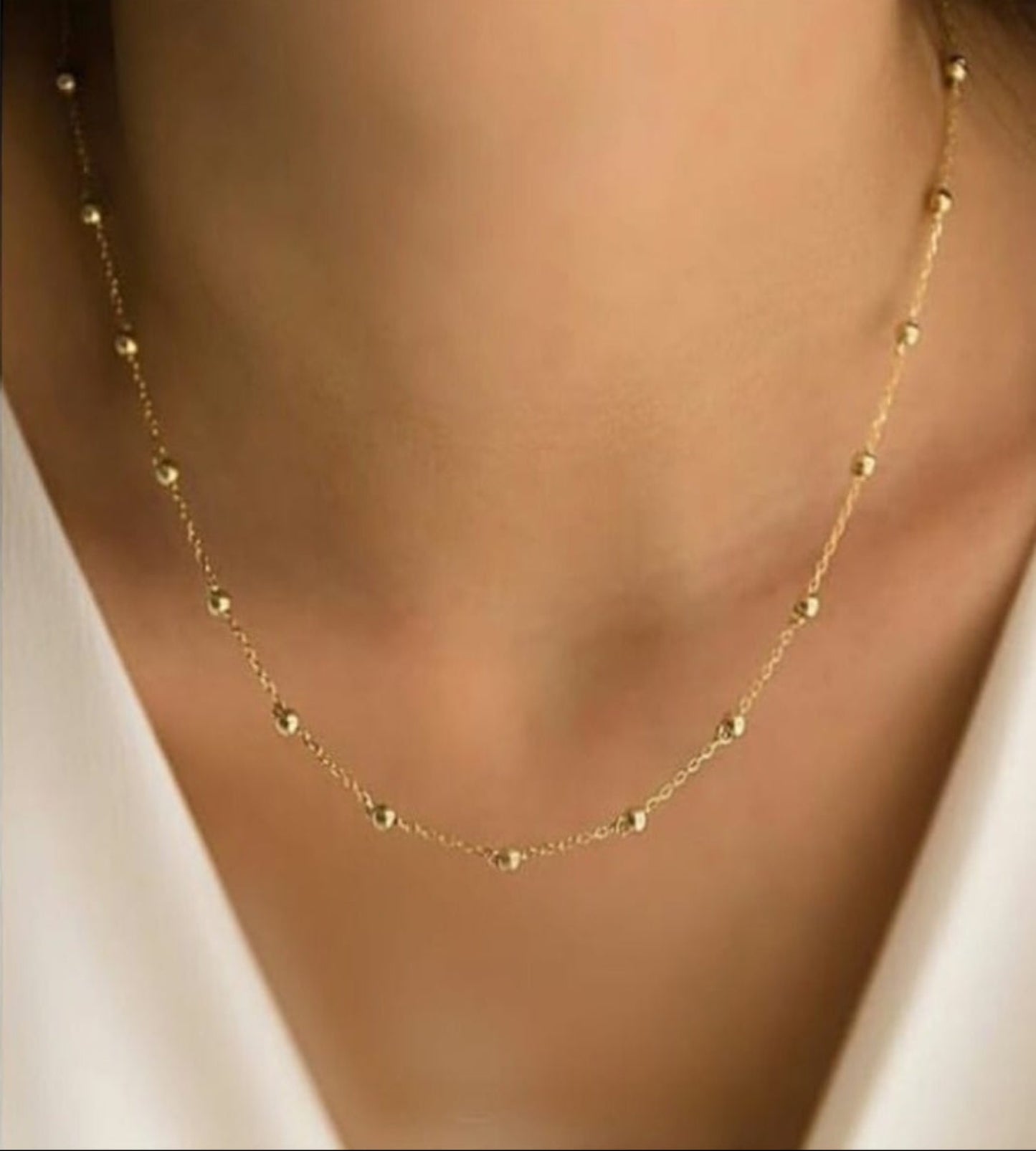 Minimalist Beaded Chain Necklace
