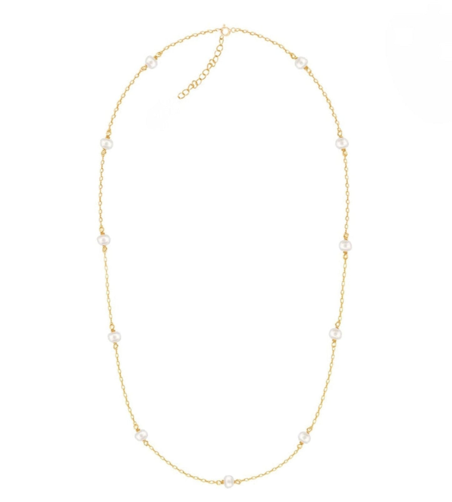 Elegant Chain Necklace with Dainty Pearl Accents