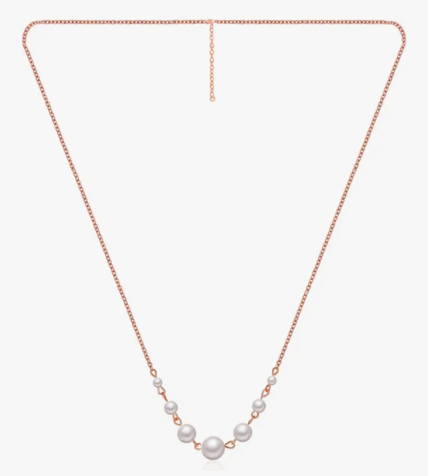 Elegant Chain Necklace with Graduated Pearl Accents