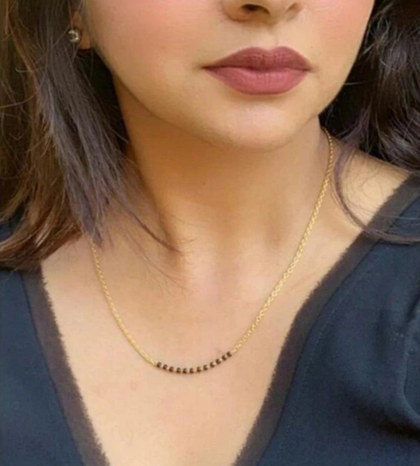 Mangalsutra Necklace with Black Beads