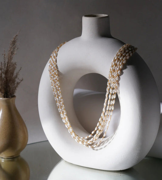 Elegant Multi Layer Pearl Strand Necklace for Women