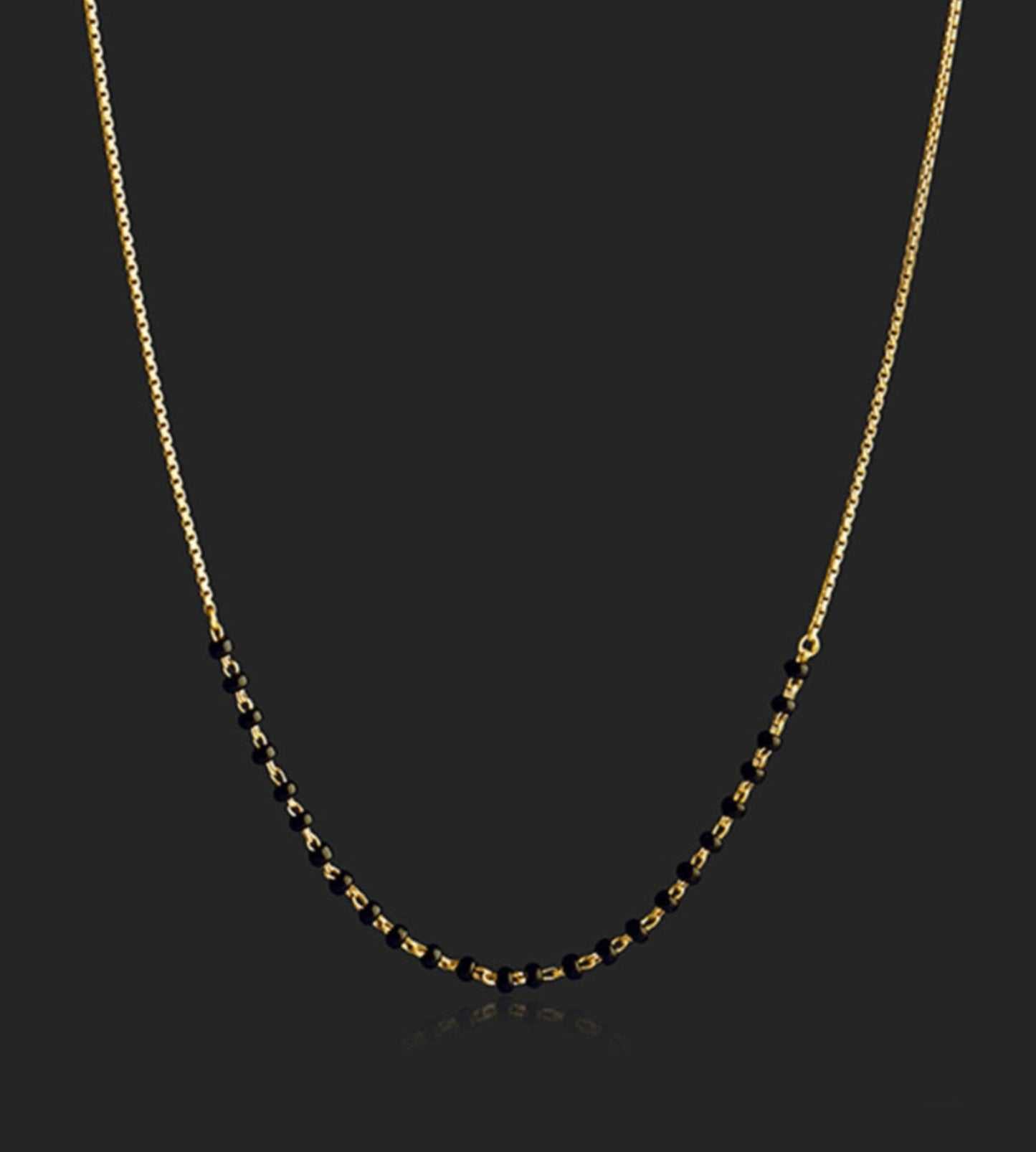Delicate Mangalsutra Necklace with Black Beads