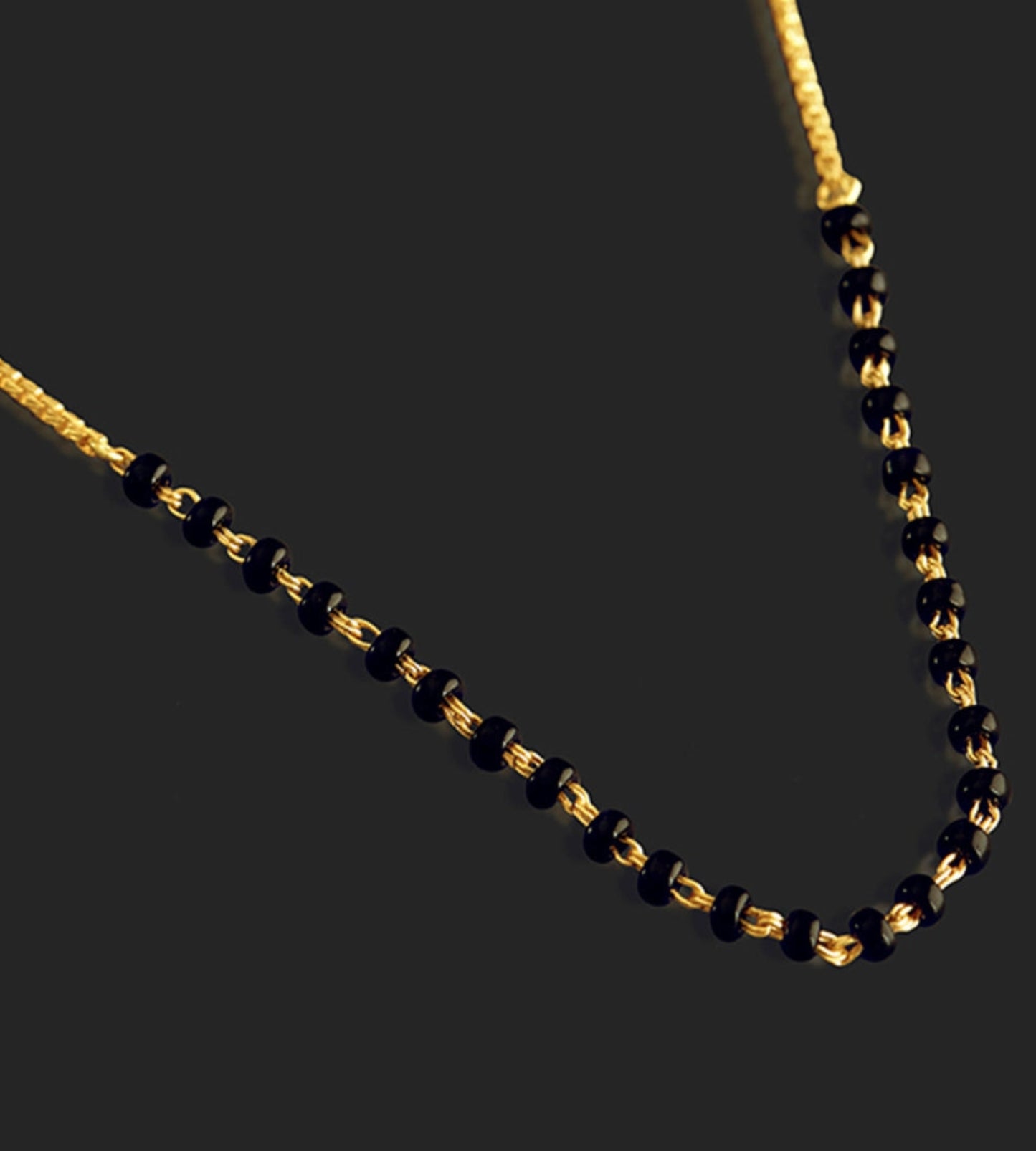 Delicate Mangalsutra Necklace with Black Beads