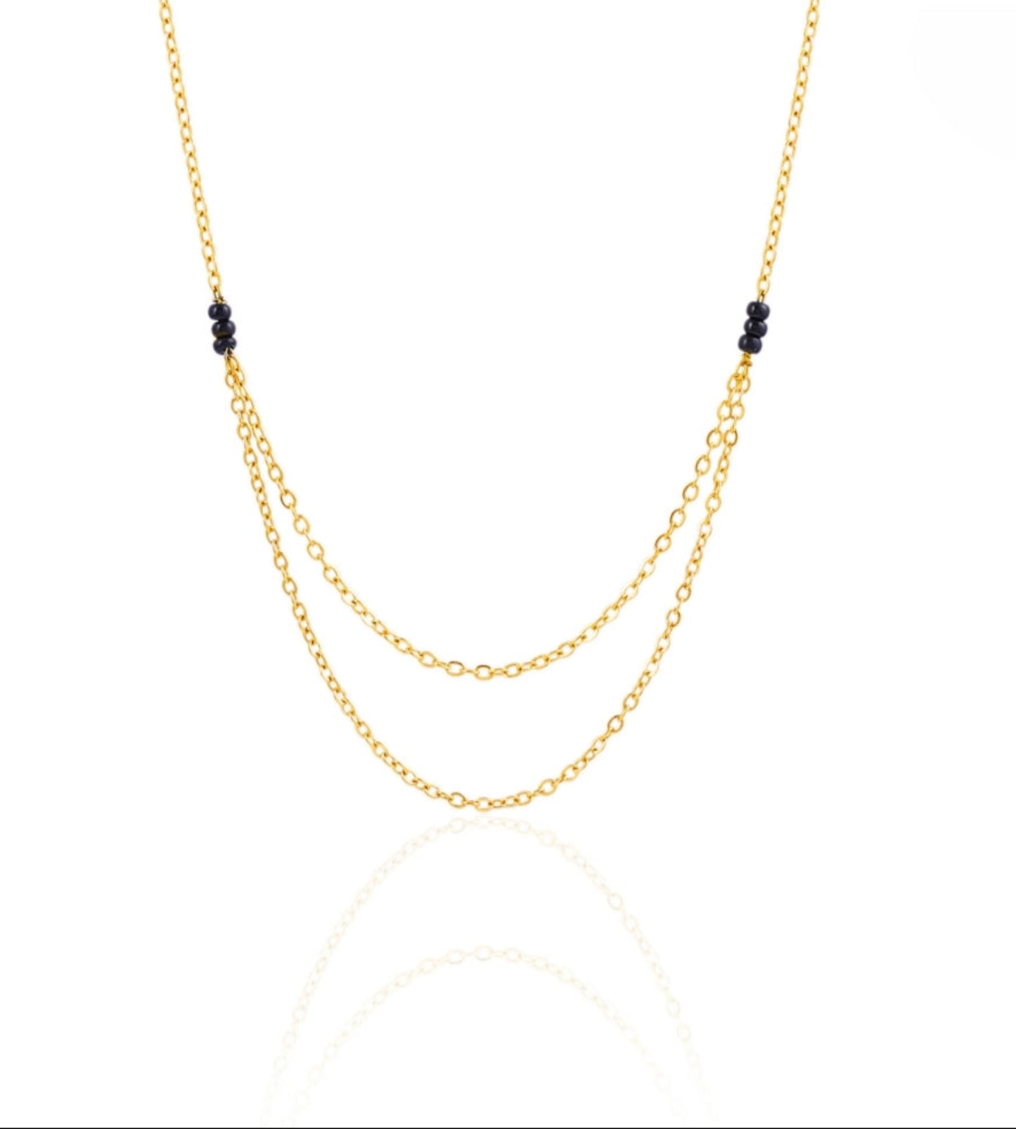 Half Dual Layer Gold Plated Mangalsutra Necklace