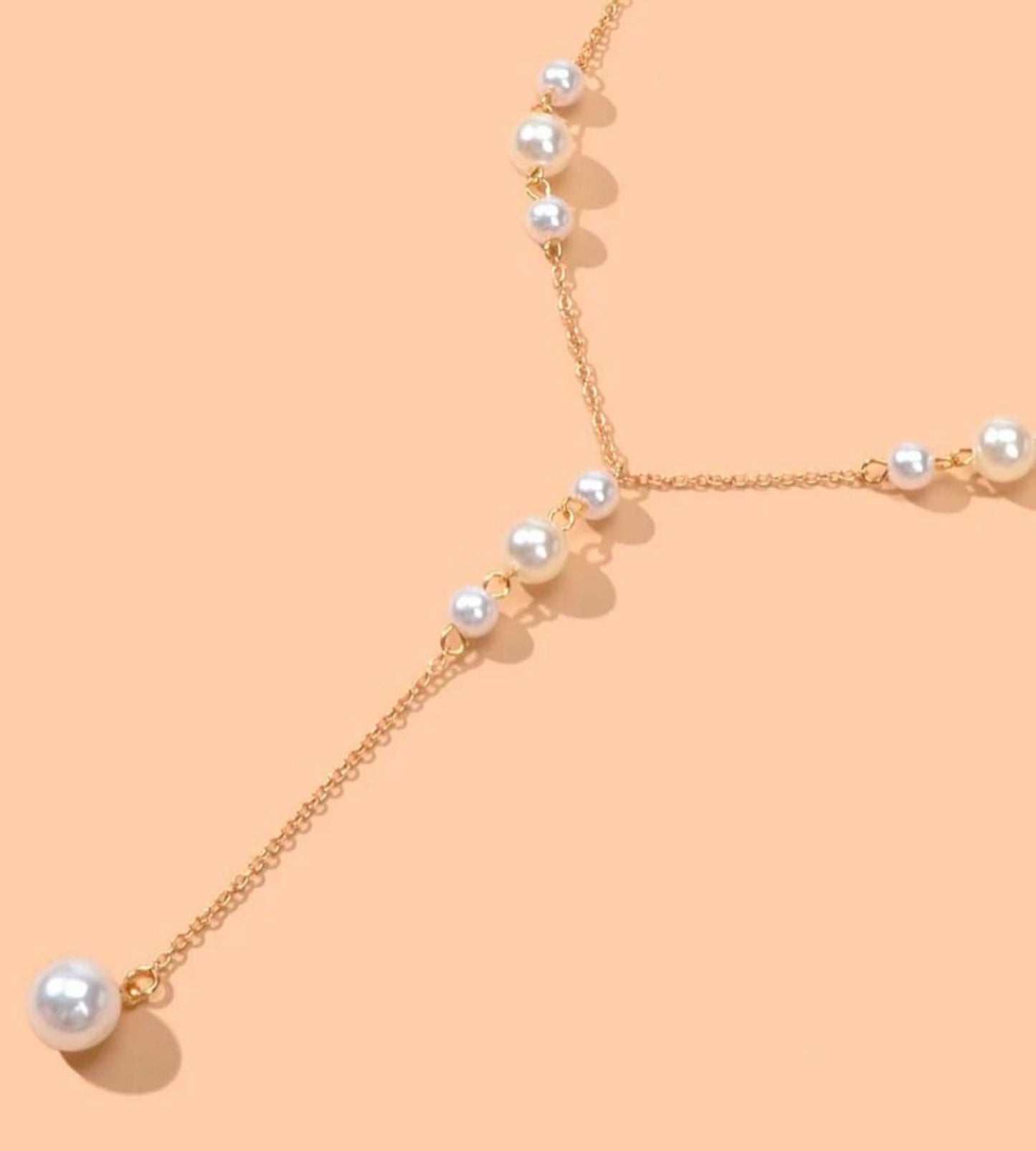 Elegant Pearl Drop Y-Shaped Necklace