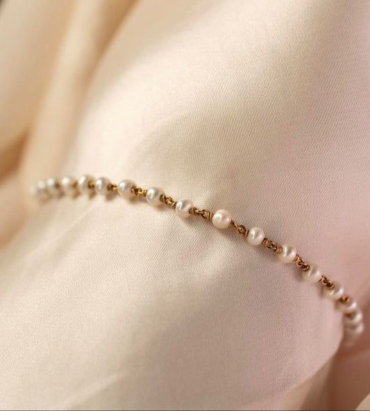 Elegant Gold Plated Pearl Beaded Bracelet