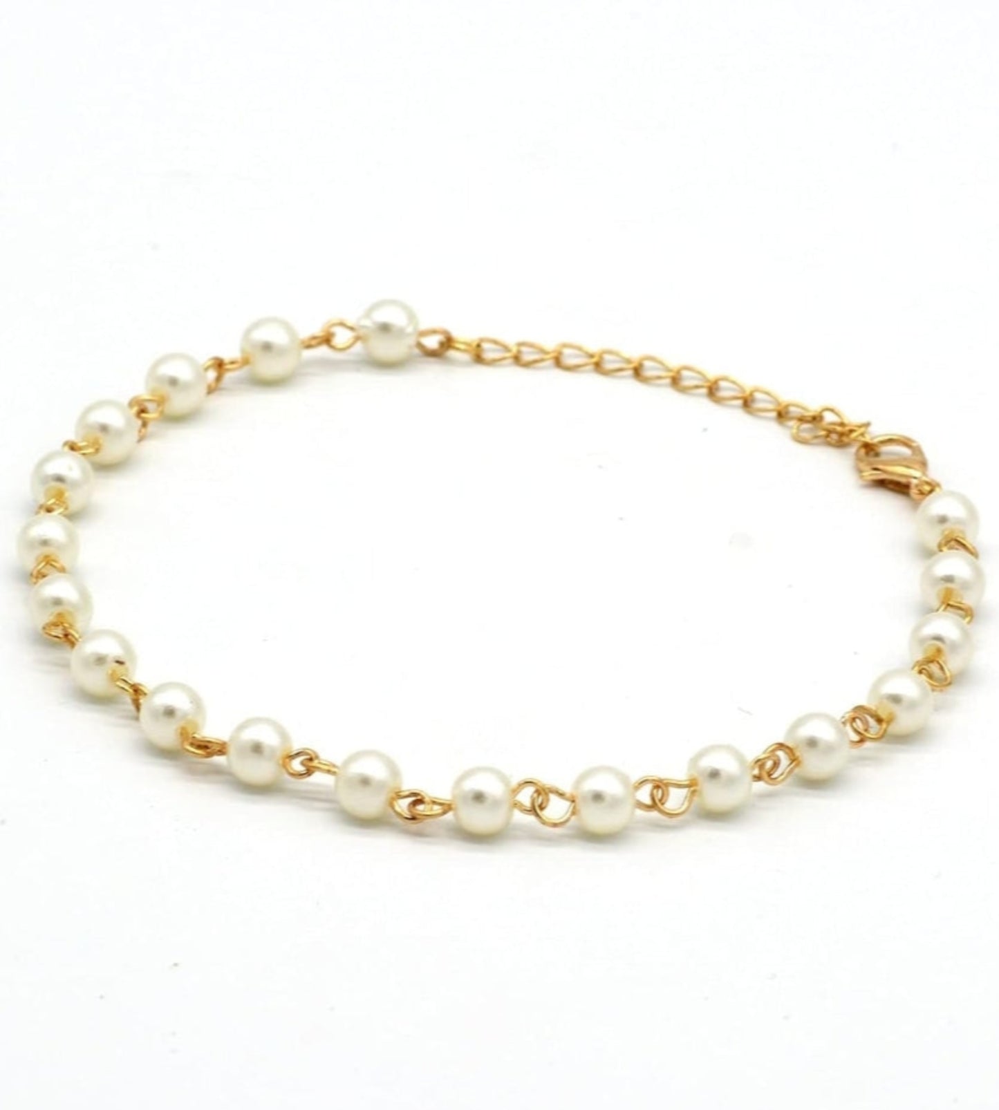 Elegant Gold Plated Pearl Beaded Bracelet