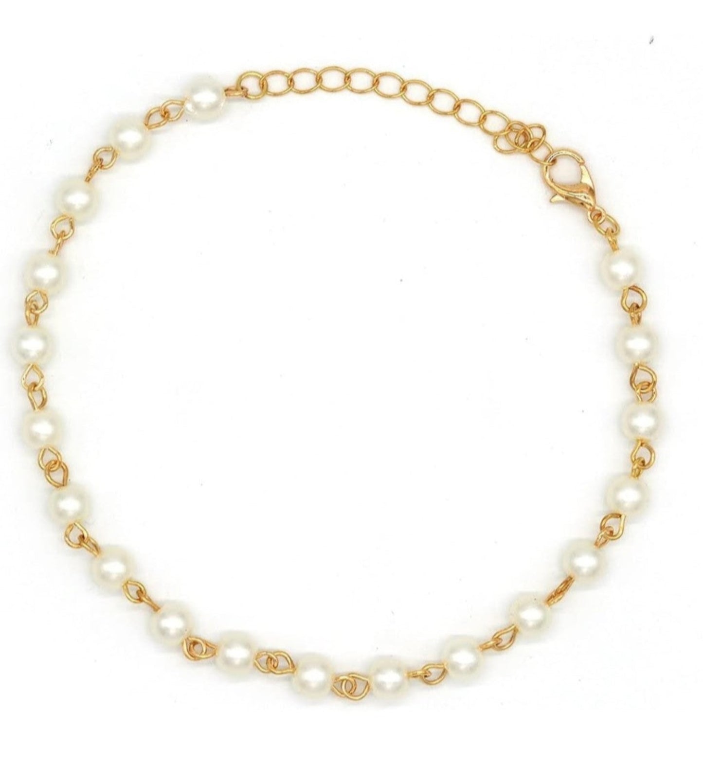 Elegant Gold Plated Pearl Beaded Bracelet