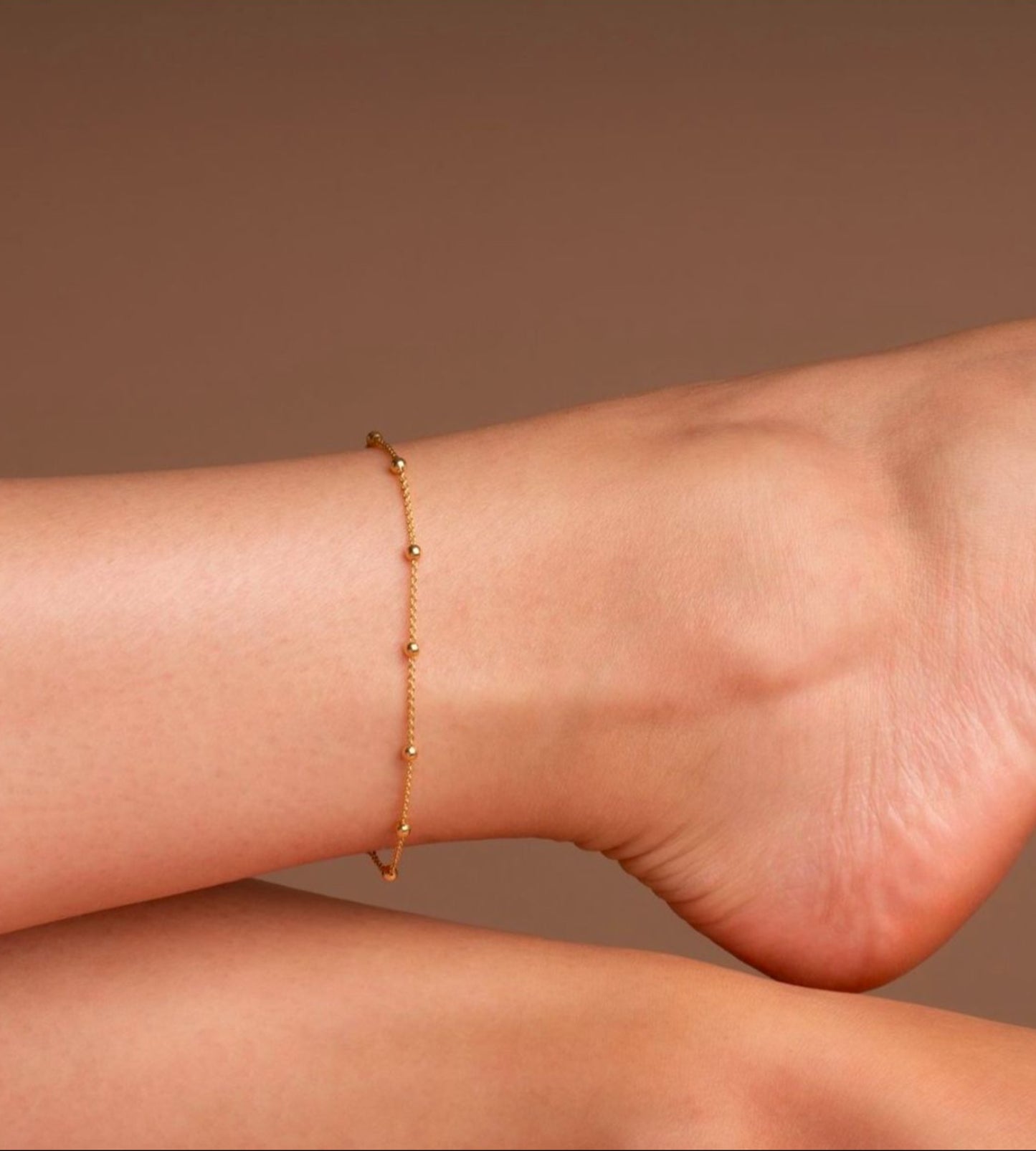 Minimalist Gold Plated Bead One Leg Anklet & Bracelet