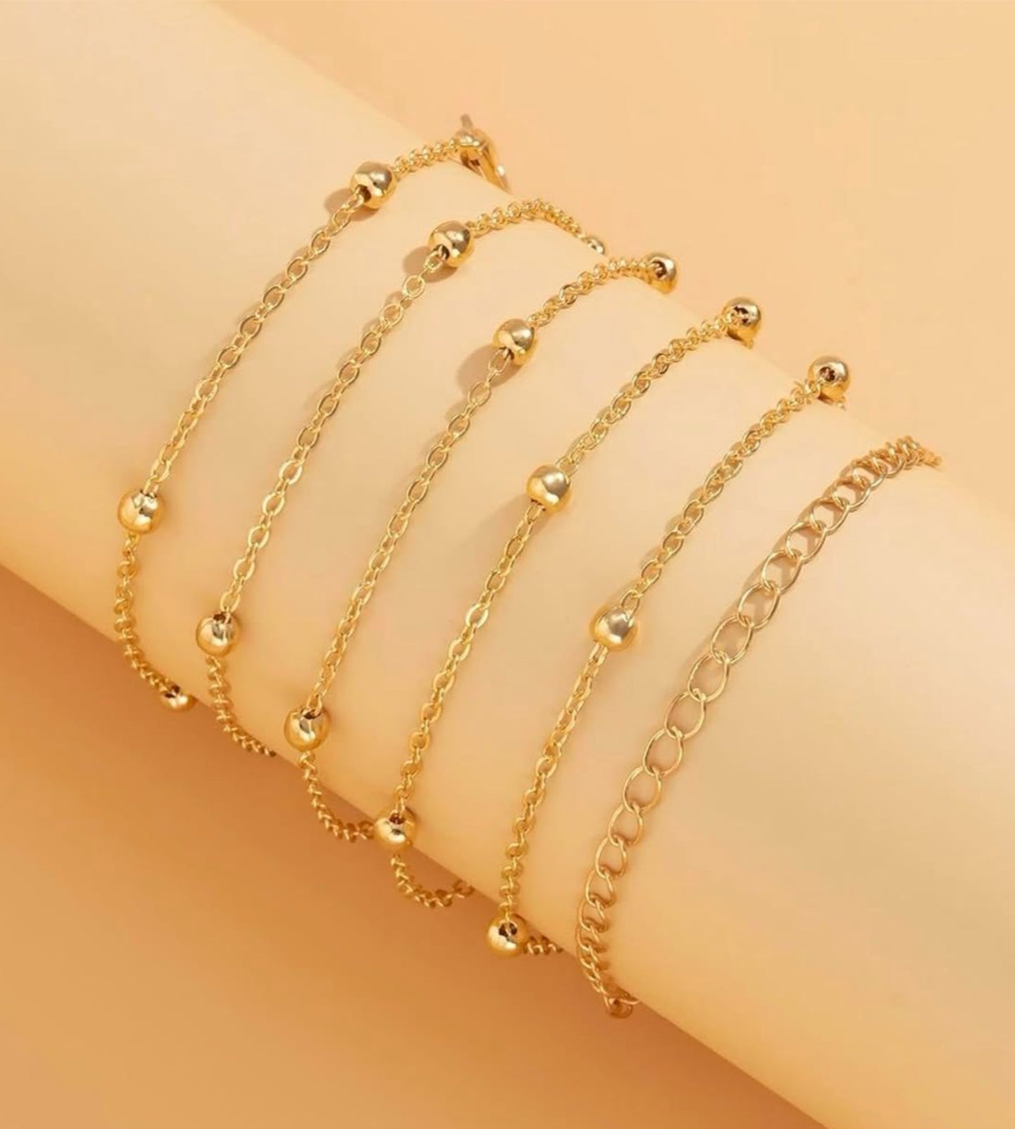 Dainty Gold Plated Beaded Waist Chain