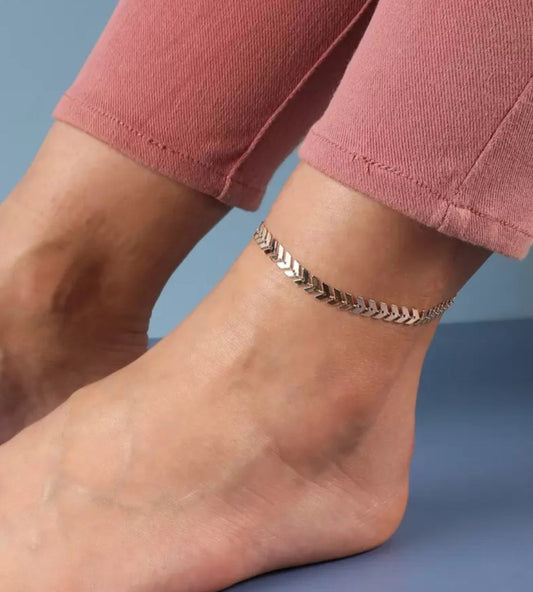 Stylish One Leg Chevron Chain Anklet