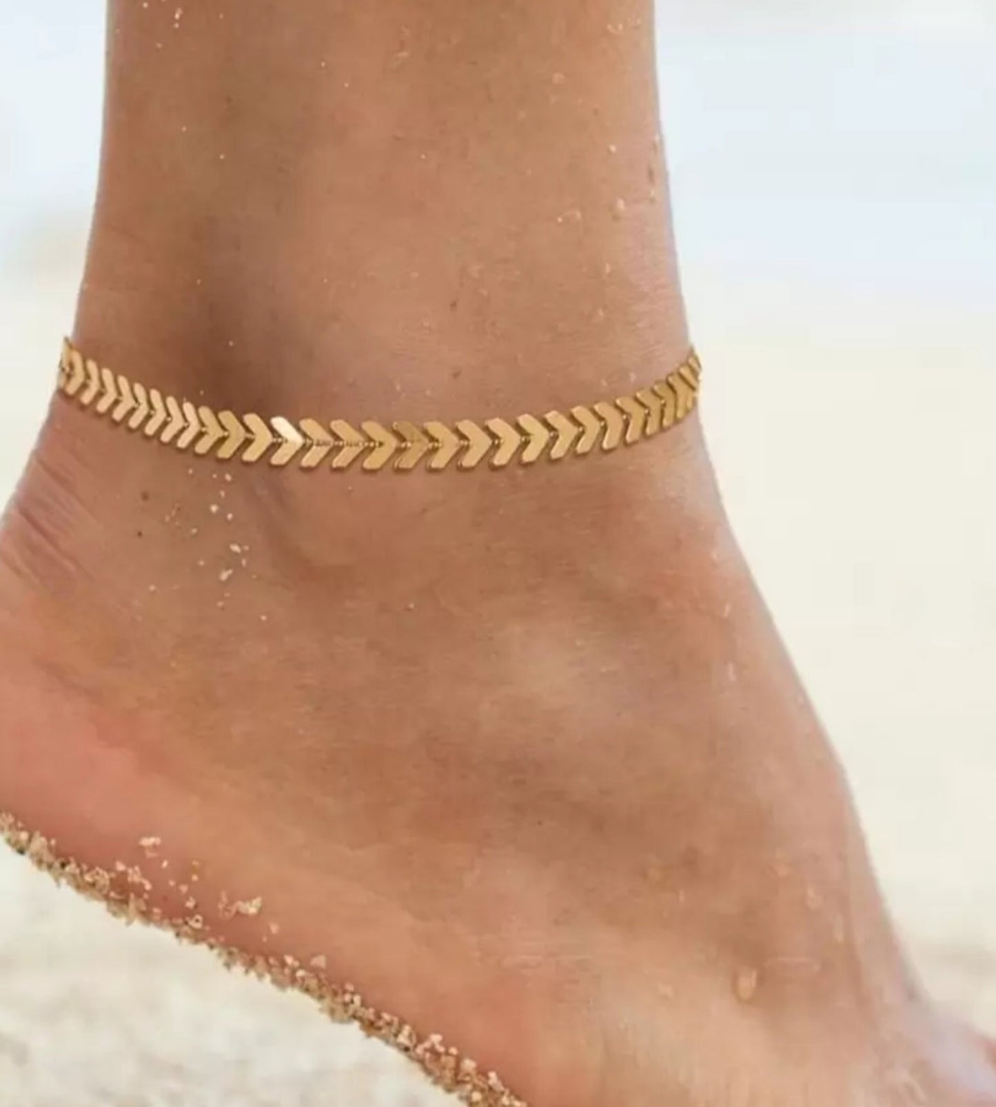 Stylish One Leg Chevron Chain Anklet