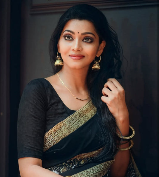 Minimalist Gold Plated Chain Black Bead Mangalsutra