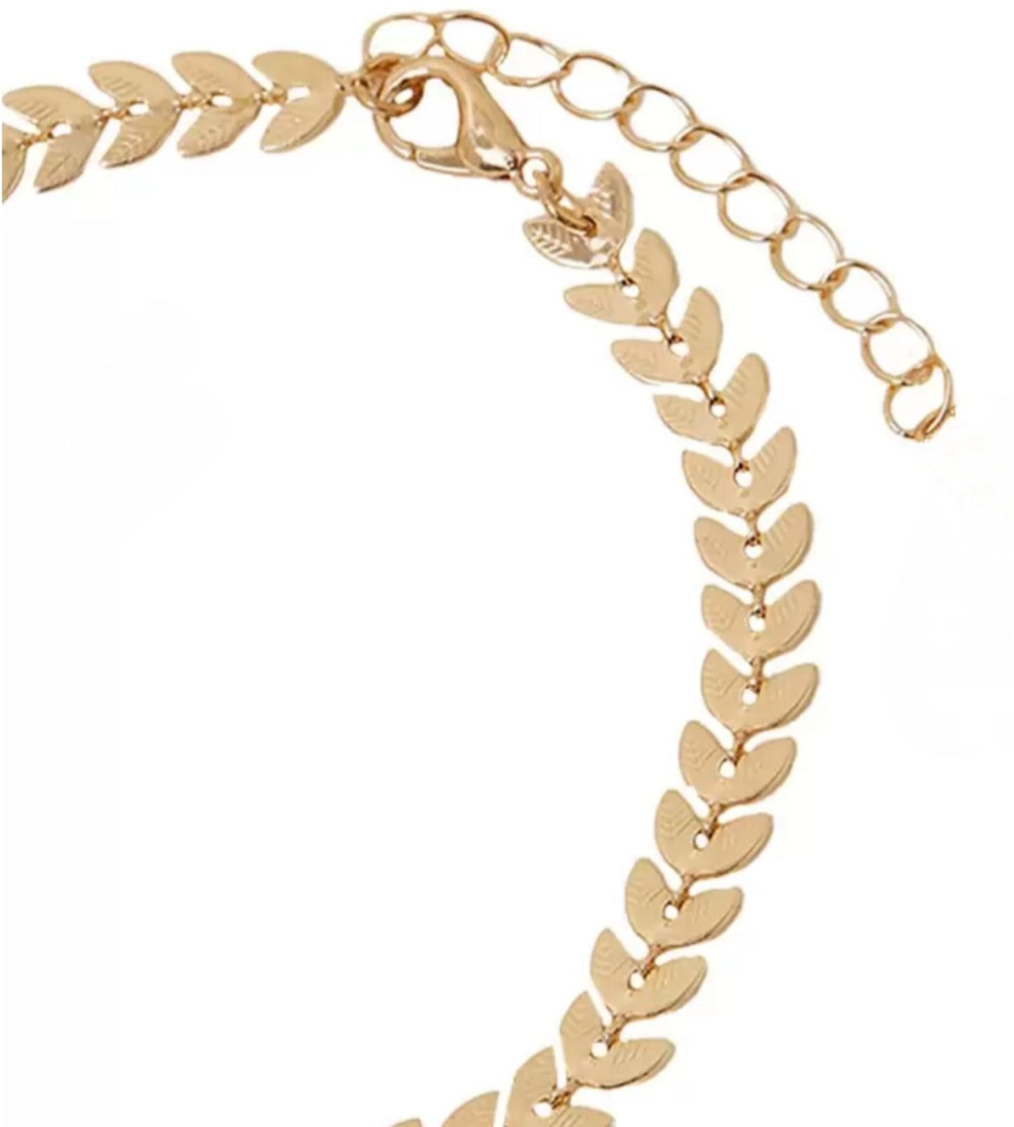 Gold Plated Leaf Chain One Leg Anklet