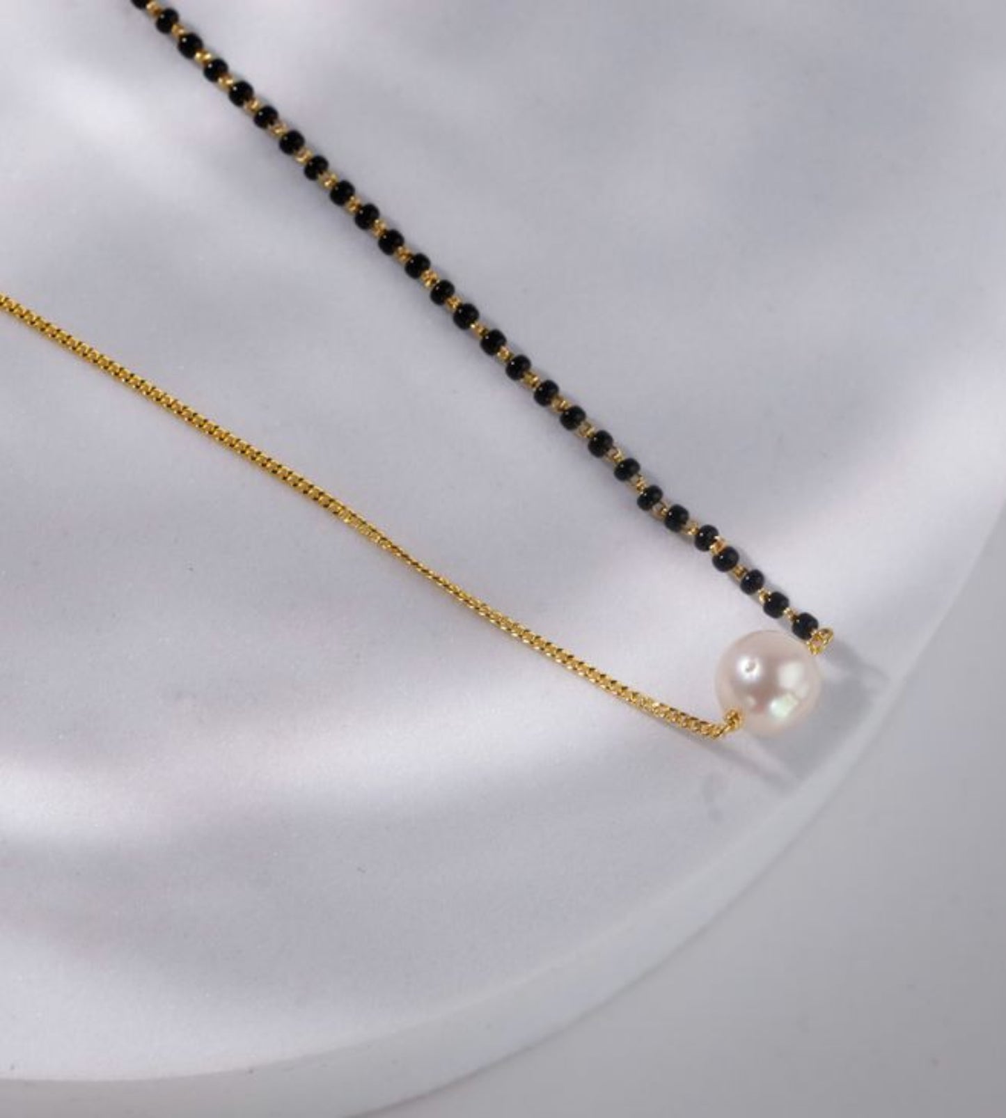 Modern Pearl Bead Single Line Mangalsutra