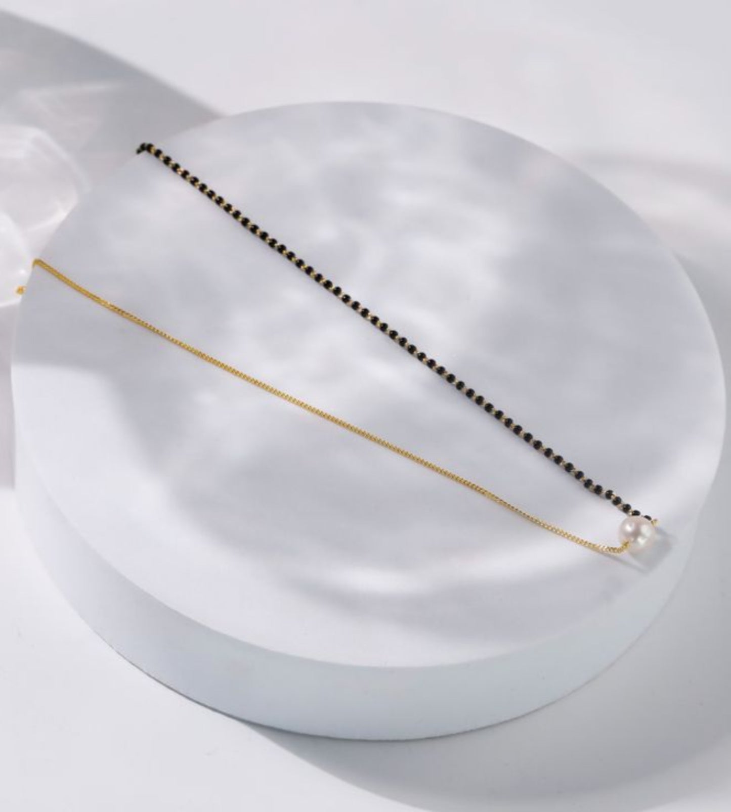 Modern Pearl Bead Single Line Mangalsutra