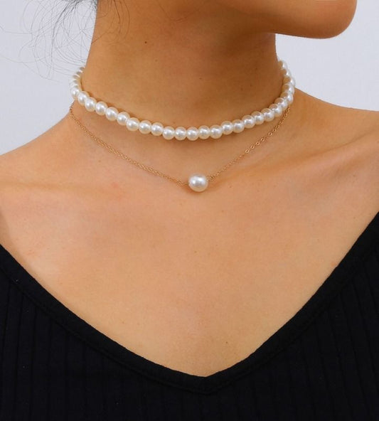 Separate Double Layer Gold Plated Necklace