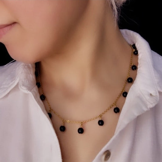 Black Bead Necklace