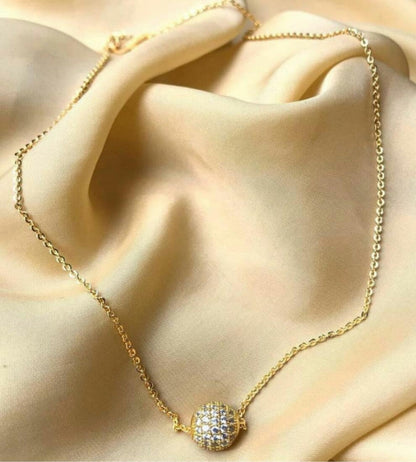 Elegant Glow American Diamond Ball Necklace