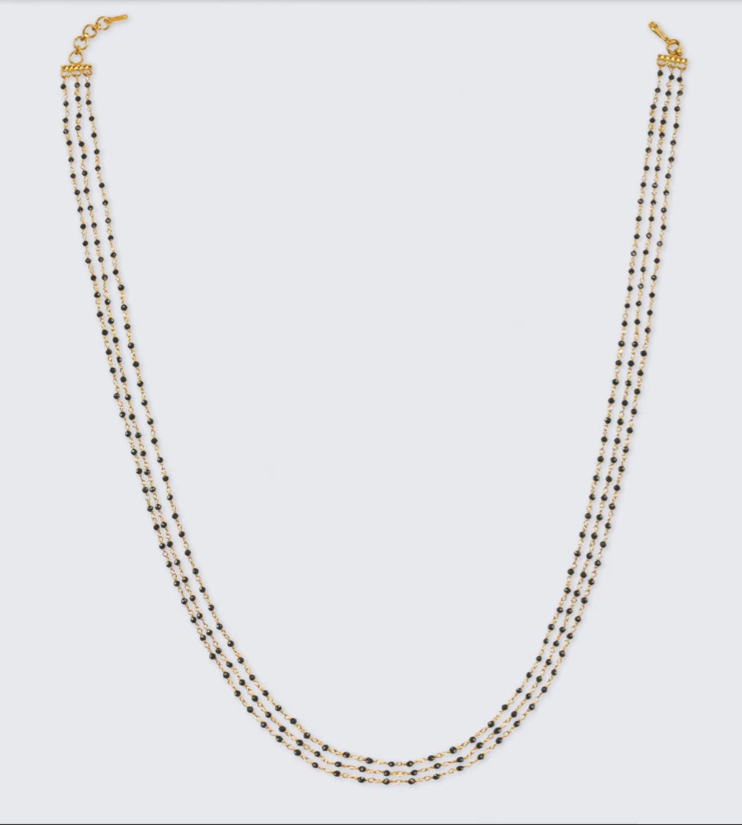 Traditional Multi Layer Black Crystal Necklace