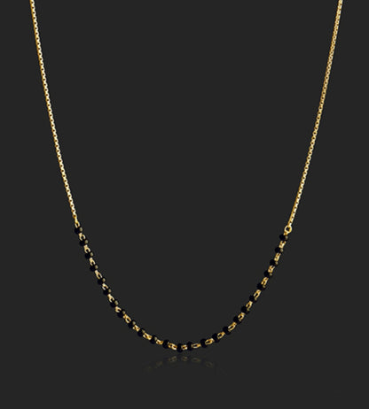 Delicate Mangalsutra Necklace with Black Beads