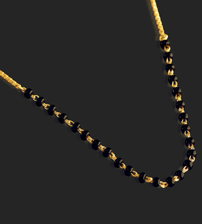 Delicate Mangalsutra Necklace with Black Beads