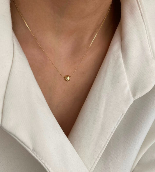 Minimal Gold Polished Bead Chain Necklace