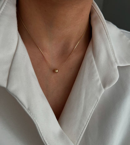 Minimal Gold Polished Bead Chain Necklace
