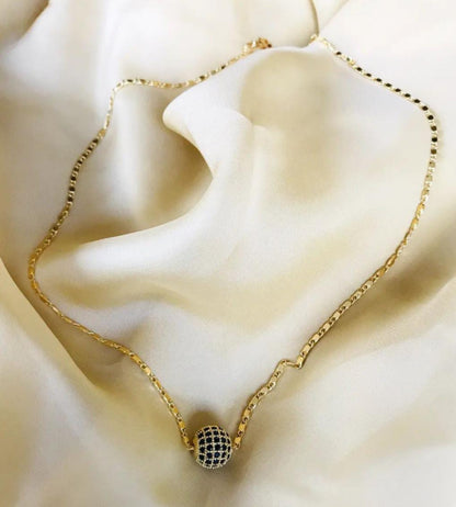 Glimmering Sphere Gold Plated Chain Necklace