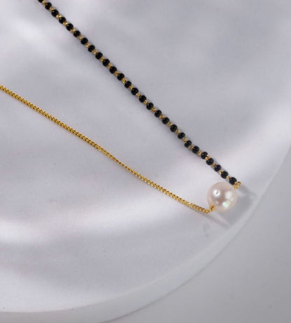 Modern Pearl Bead Single Line Mangalsutra