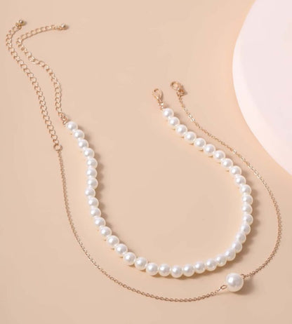 Separate Double Layer Gold Plated Necklace